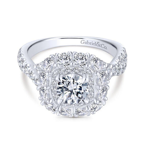 Gabriel Embrace Collection White Gold Double Halo Engagement Ring (1.8 CTW)