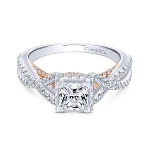 Gabriel Crown Collection White Gold Twisted Engagement Ring (0.71 CTW)