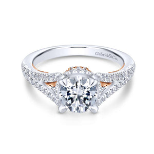 Gabriel Infinity Collection White Gold Split Shank Engagement Ring (0.69 CTW)
