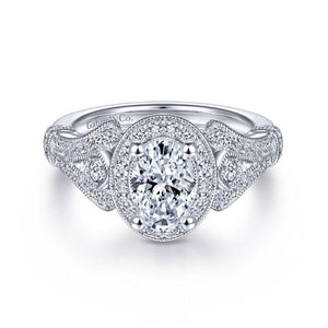 Gabriel Victorian Collection White Gold Halo Engagement Ring (0.41 CTW)