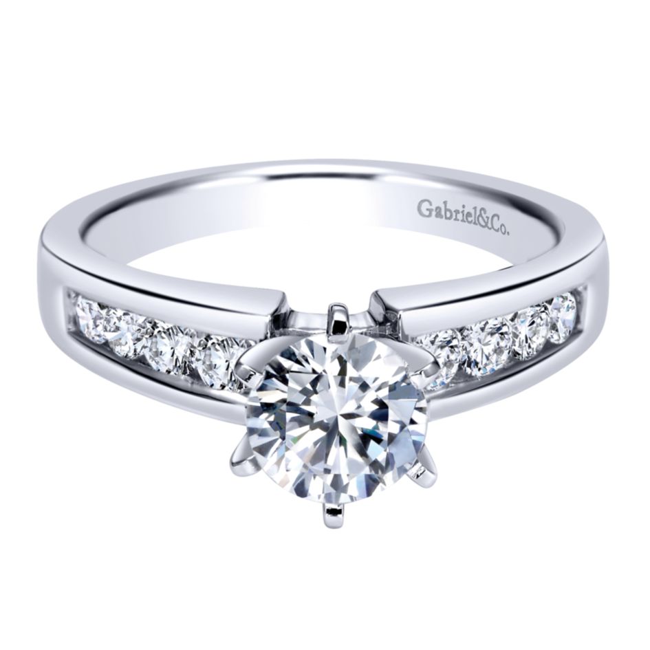 Gabriel Bridal Collection White Gold Straight Engagement Ring (0.41 ctw)