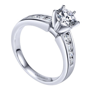 Gabriel Bridal Collection White Gold Straight Engagement Ring (0.41 ctw)