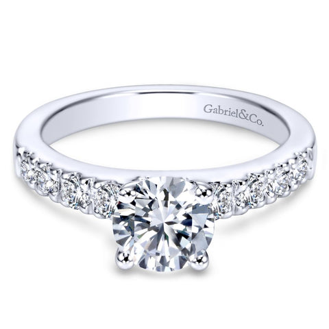 Gabriel Bridal Collection White Gold Straight Engagement Ring (0.4 ctw)