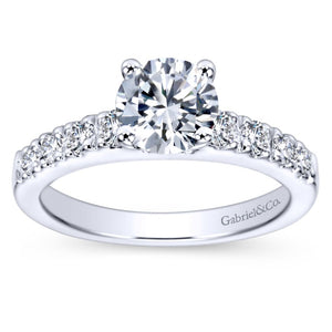 Gabriel Bridal Collection White Gold Straight Engagement Ring (0.4 ctw)