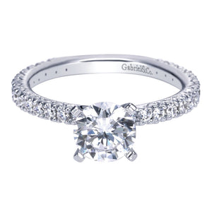 Gabriel Bridal Collection White Gold Straight Engagement Ring (0.42 ctw)