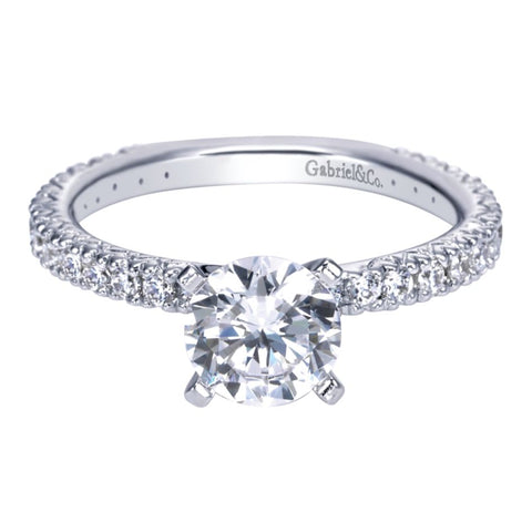 Gabriel Bridal Collection White Gold Straight Engagement Ring (0.42 ctw)