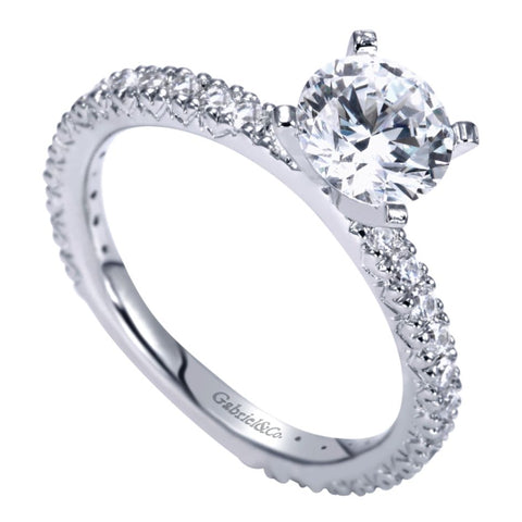 Gabriel Bridal Collection White Gold Straight Engagement Ring (0.42 ctw)