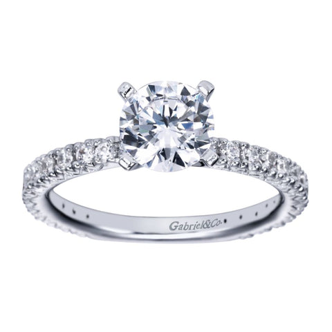 Gabriel Bridal Collection White Gold Straight Engagement Ring (0.42 ctw)