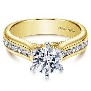 Gabriel Bridal Collection Yellow Gold Straight Engagement Ring (0.54 ctw)