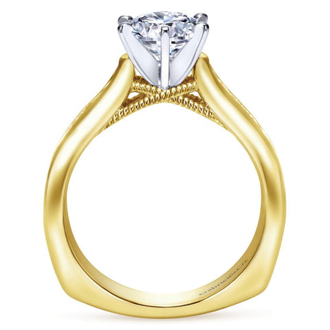 Gabriel Bridal Collection Yellow Gold Straight Engagement Ring (0.54 ctw)