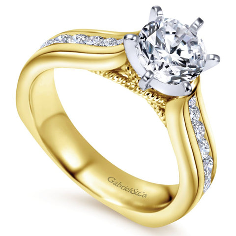 Gabriel Bridal Collection Yellow Gold Straight Engagement Ring (0.54 ctw)