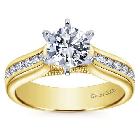 Gabriel Bridal Collection Yellow Gold Straight Engagement Ring (0.54 ctw)