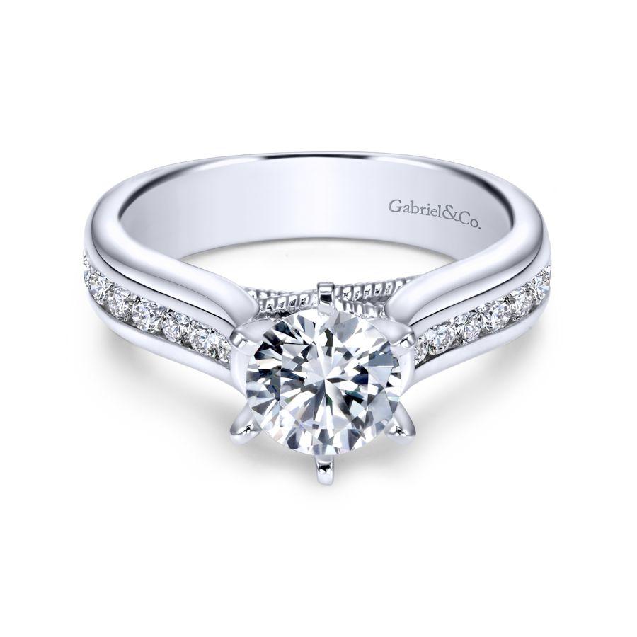 Gabriel Contemporary Collection White Gold Straight Engagement Ring (0.54 CTW)