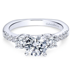 Gabriel Bridal Collection White Gold 3 Stones Engagement Ring (0.58 ctw)