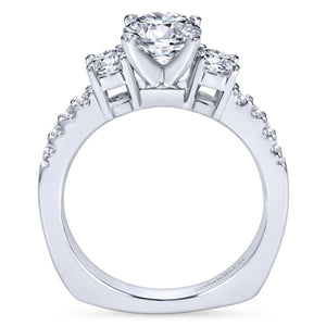 Gabriel Bridal Collection White Gold 3 Stones Engagement Ring (0.58 ct