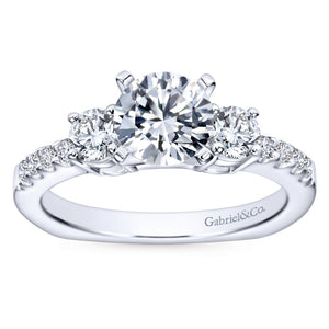 Gabriel Bridal Collection White Gold 3 Stones Engagement Ring (0.58 ctw)
