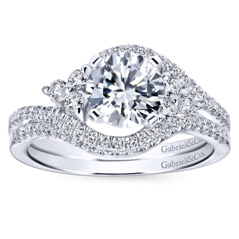 Gabriel Bridal Collection White Gold Bypass Engagement Ring (0.34 ctw)