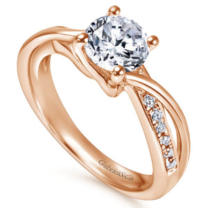 Gabriel Bridal Collection Rose Gold Bypass Engagement Ring (0.16 ctw)