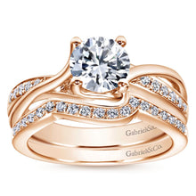 Load image into Gallery viewer, Gabriel Bridal Collection Rose Gold Bypass Engagement Ring (0.16 ctw)