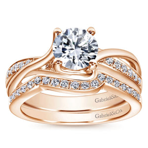 Gabriel Bridal Collection Rose Gold Bypass Engagement Ring (0.16 ctw)