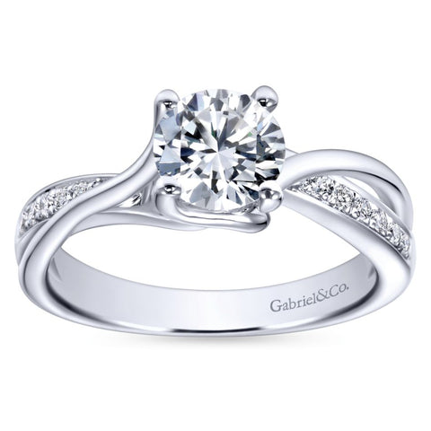 Gabriel Bridal Collection White Gold Diamond Accent Diamond Bypass Engagement Ring (0.16 ctw)