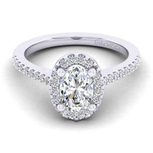 Gabriel Contemporary Collection White Gold Halo Engagement Ring (0.3 CTW)