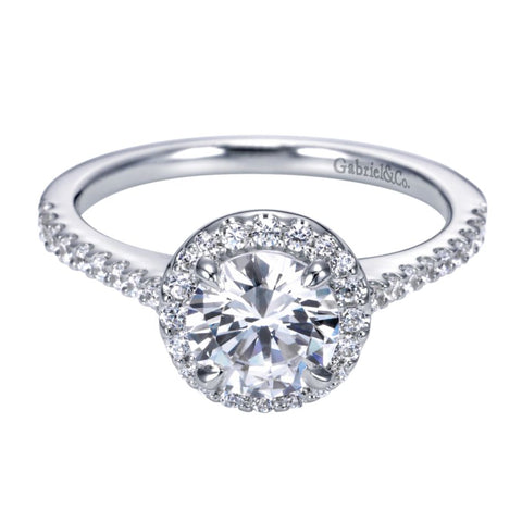 Gabriel Bridal Collection White Gold Halo Engagement Ring (0.29 ctw)