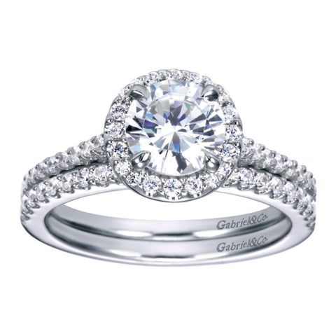 Gabriel Bridal Collection White Gold Halo Engagement Ring (0.29 ctw)