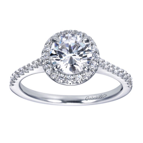 Gabriel Bridal Collection White Gold Halo Engagement Ring (0.29 ctw)