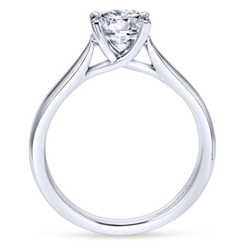 Gabriel Bridal Collection White Gold Round Solitaire Engagement Ring with Trellis Setting