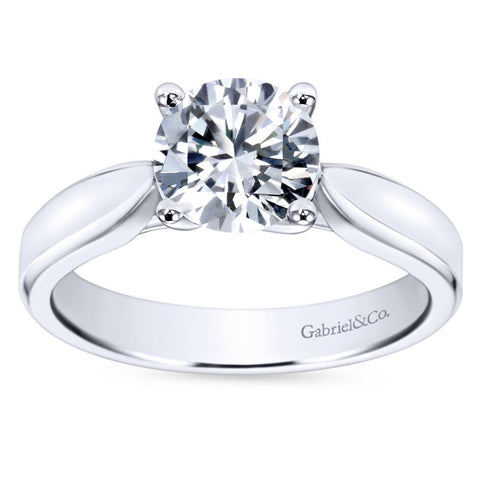 Gabriel Bridal Collection White Gold Round Solitaire Engagement Ring