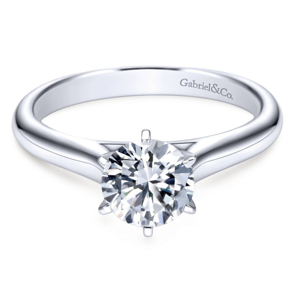 Gabriel Bridal Collection White Gold European Shank Solitaire Engagement Ring