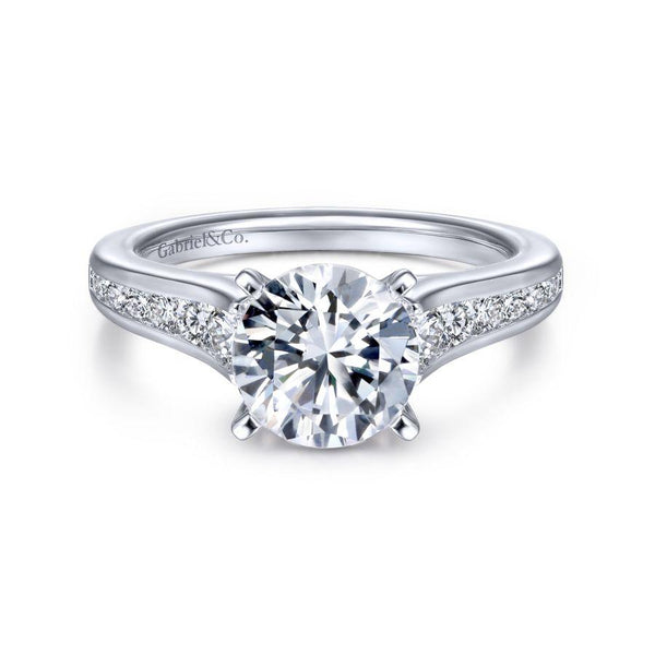 Gabriel Contemporary Collection White Gold Straight Engagement Ring (0.49 CTW)