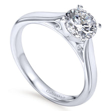 Load image into Gallery viewer, Gabriel Bridal Collection White Gold Solitaire Four Prong Engagement Ring with Cathedral Setting
