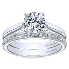 Load image into Gallery viewer, Gabriel Bridal Collection White Gold Solitaire Four Prong Engagement Ring with Cathedral Setting