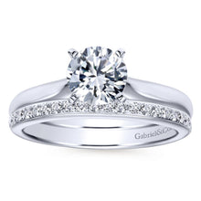 Load image into Gallery viewer, Gabriel Bridal Collection White Gold Solitaire Diamond Engagement Ring with Rounded Shank