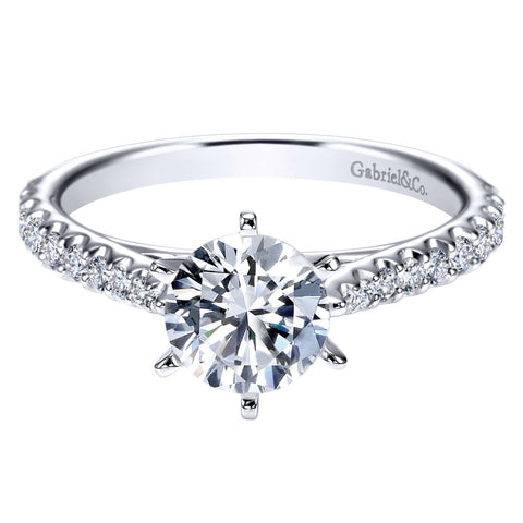 Gabriel Bridal Collection White Gold Straight Engagement Ring (0.36 ctw)