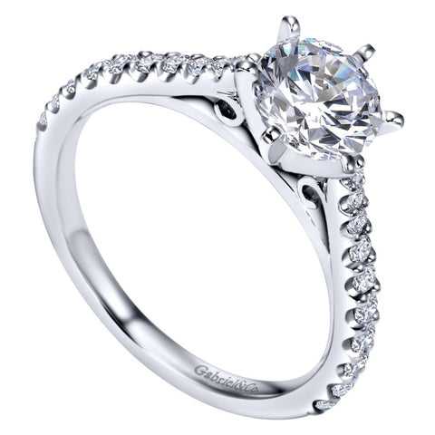 Gabriel Bridal Collection White Gold Straight Engagement Ring (0.36 ctw)