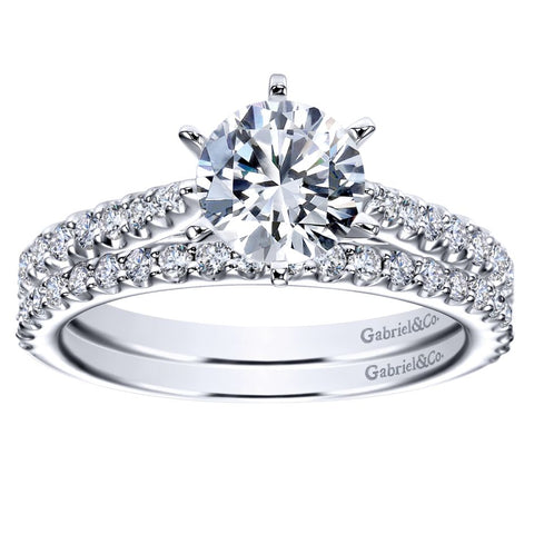 Gabriel Bridal Collection White Gold Straight Engagement Ring (0.36 ctw)