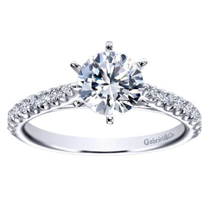 Gabriel Bridal Collection White Gold Straight Engagement Ring (0.36 ctw)