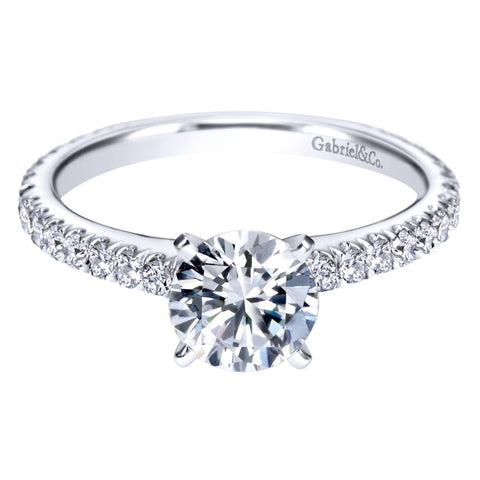 Gabriel Bridal Collection White Gold Straight Engagement Ring (0.47 ctw)