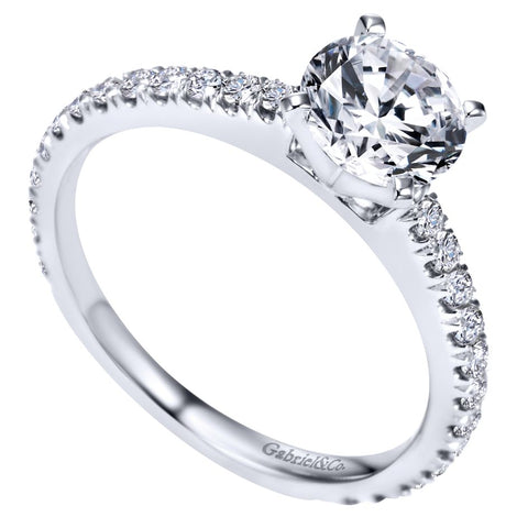 Gabriel Bridal Collection White Gold Straight Engagement Ring (0.47 ctw)