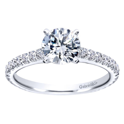 Gabriel Bridal Collection White Gold Straight Engagement Ring (0.47 ctw)