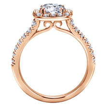 Load image into Gallery viewer, Gabriel Bridal Collection Rose Gold Halo Engagement Ring (0.55 ctw)