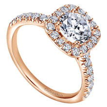 Load image into Gallery viewer, Gabriel Bridal Collection Rose Gold Halo Engagement Ring (0.55 ctw)