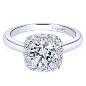 Gabriel Contemporary Collection White Gold Halo Engagement Ring (0.29 CTW)