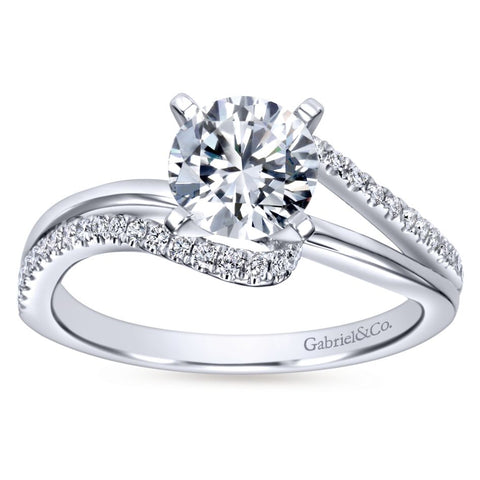 Gabriel Bridal Collection White Gold Diamond Diamond Accent Bypass Engagement Ring (0.2 ctw)
