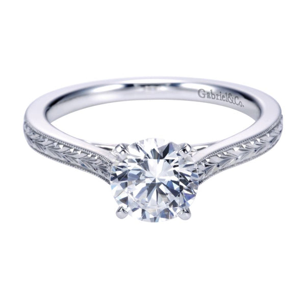 Gabriel Bridal Collection White Gold Straight Engagement Ring