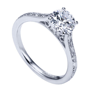 Gabriel Bridal Collection White Gold Straight Engagement Ring
