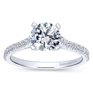 Gabriel Bridal Collection White Gold Diamond Straight Diamond Accent Engagement Ring with Cathedral Setting (0.25 ctw)
